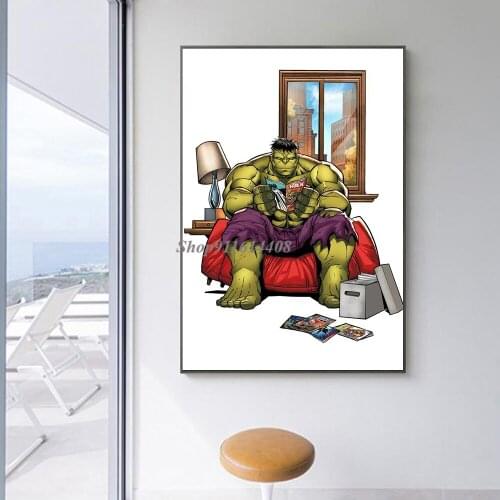 Marvel Canvas Painting HulkS Big Hand Caught Iron Man Captain America Avengers Poster Print Wall Art Picture Living Room Decor