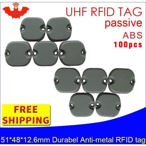 UHF RFID metal tag 915m 868m M4QT EPC 100pcs free shipping 51*48*12.5mm Engineering vehicle durable ABS smart passive RFID tags