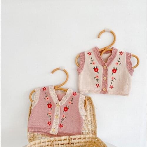 2021 New boys girls sweater vest cotton autumn soft fashion babys sweater vest