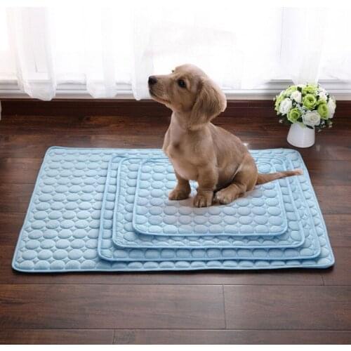 Summer Pet Dog Cooling Mat Pet Cats Bed Ice Silk Blanket for Dog Sofa Tour Camping Yoga Sleeping Mats