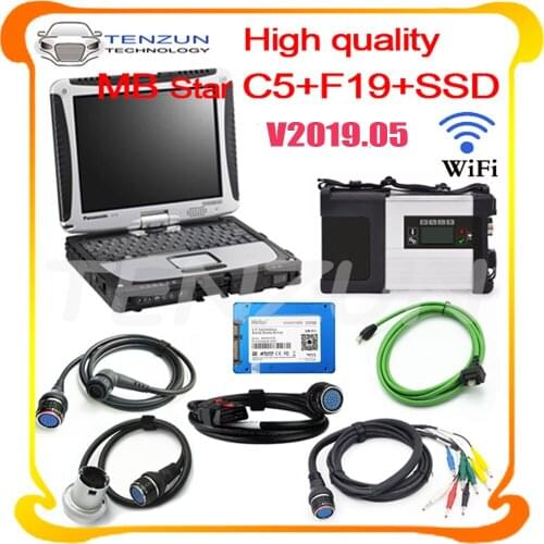 Software V2021.03 MB Star Connect C5 Diagnostic Tool Mb Star C5 Xenty+DTS Monaco+Vediamo+DAS+EPC with Laptop CF19 WIFI Funtion