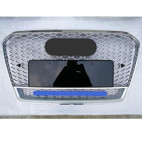 RS5 Style Grill Grille For Audi A5 S5 2012 2013 2014 2015 2016 Silver For quattr0 Style