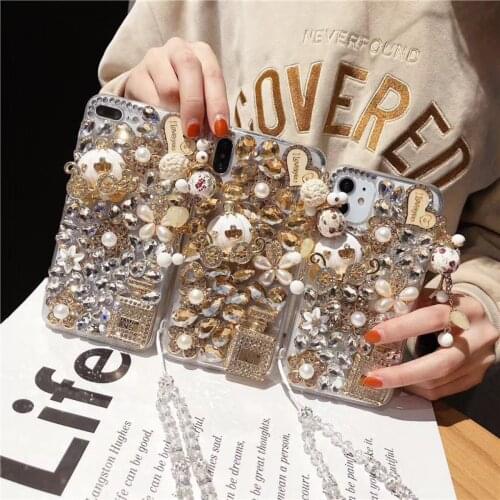 Luxury 3D Diamond Phone Case for For iPhone12 11 Pro Max XR XS Max X 8 8Plus 7 7Plus Rhinestone Cover Coque Unique Cover Case