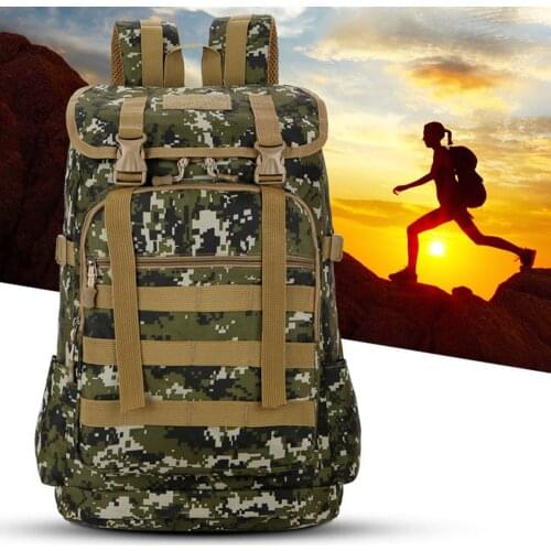 40L Camping Backpack Military Bag Men Travel Bags Tactical Camouflage Molle Climbing Rucksack Hiking Outdoor Sac De Sport
