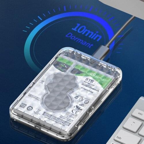 USB 3.1 Type-C Hard Drive Enclosure 5Gbps for 2.5 inch SATA SSD HDD External Box Case 9.5mm Thickness Support 6TB Disk