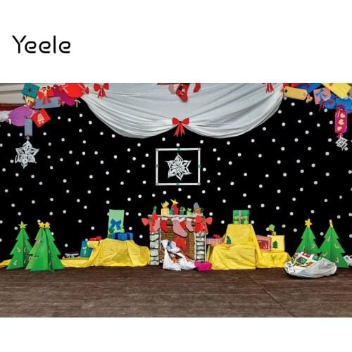 Yeele Cartoon Christmas Tree Baby Gift Family Portrait Photography Backdrop Photographic Decoration Backgrounds For Photo Studio