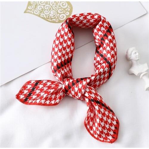 Lady Silk Hair Scarf Small Square Neck Wraps 2020 Designer Print Foulard Women Head Scarves Bandana Kerchief Bag Skinny Tie
