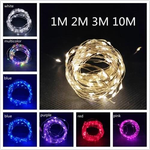 1m/2m/3m/10m Copper Wire Battery Box Garland LED Wedding Decoration for Home Decor Party Decoration String Light christmas decor