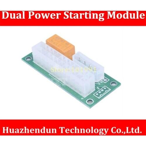 10PCS - ATX 24Pin to Molex 4Pin Dual PSU Power Supply Sync Starter Extender Cable Card For BTC Miner Machine