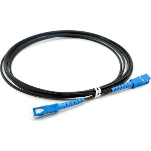 10PCS SC UPC Single Mode Simplex Fiber Optic patch cord FTTH G657A Black Leather jumper Free Shipping