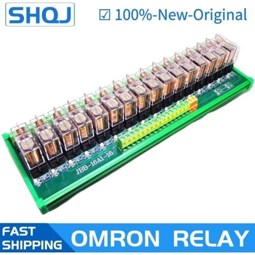16 Channel OMRON Module RELAY PLC 16 ways Relay Module 1NO 1NC Relay SPDT Module G2R-1-E 12V 24V 16A PNP NPN DIN Rail Mount