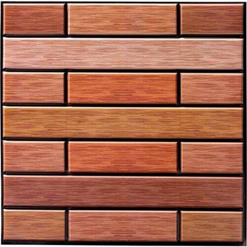 3D Tile Stickers Kitchen Oil-proof Waterproof Decoration Wood Grain Wall Sticker For Background Wall, Balcony Decoration
