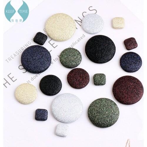 DIY handmade jewelry accessories pearl glitter flash round square earrings earrings material pendant pendant