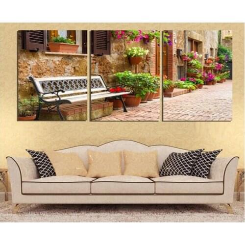 Full Square Round Drill 5D Diy Diamond Painting 3Pieces gardening scenery canvas paintings flower Embroidery Cross StitchZP-3599