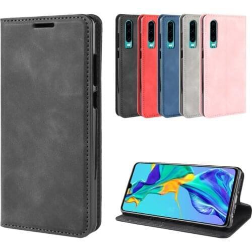 50pcs/lot Automatic Magnetic Wallet Flip Phone Case For Huawei P30 Pro P30 Lite XL 2020 Nova 4E Honor 20S TPU in inner Cover