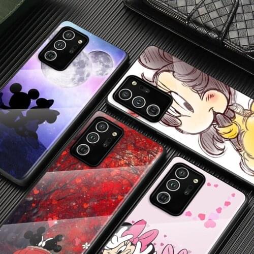 Tempered Glass Cover MicMickey Mouse Cute Smart For Samsung Galaxy S21 S20 FE Ultra S8 S9 S10 S10e Lite Plus 5G Phone Case