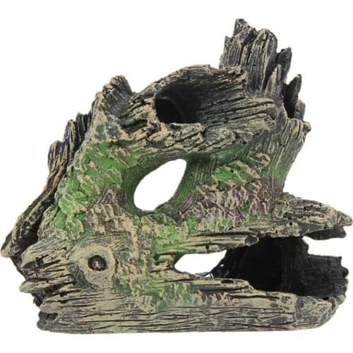 Aquarium Decor Tree Hole Fish Tank Ornament Landscaping Resin Sinking Wood Tree House Hole Ornaments Fish and Shrimp Shelter