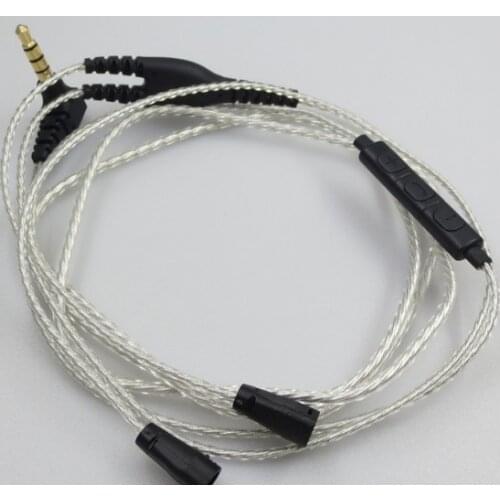 Diy earphone wire with mic/without mic silver plated cable IE8 IE80 IE8i IE80i se535
