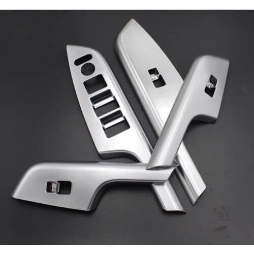 For Honda CR-V 2012-2015 4 PC Car ABS Chrome Door Window Glass Inner Panel Armrest Lift Switch Button Trim Cover Car-styling