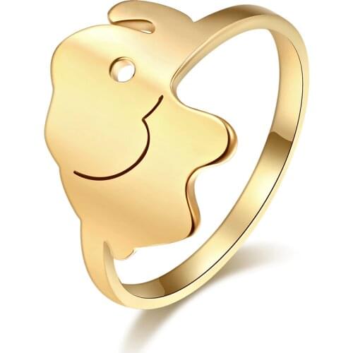 DOTIFI For Women 316L Stainless Steel Ring Minimalist Design Cute Animal Elephant Party Gift R253