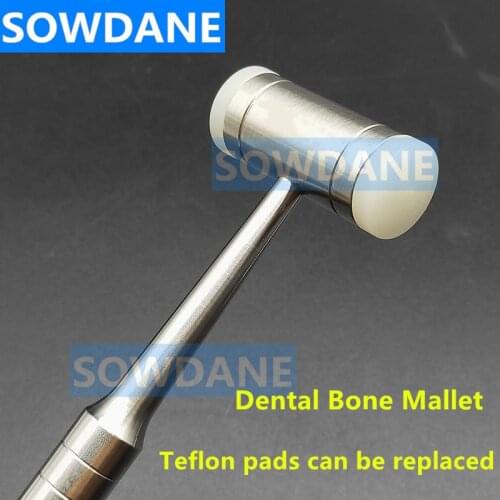 Dental Implant Bone Mallet Hammer with Replaceable Pads Inserts Multi Purpose Teeth Bone Surgical Extraction Tool