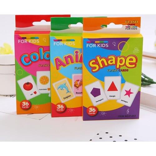 English Cognitive Card Shape Animal Color English Words Book Childrens Early Education Intellectual Memory Toys