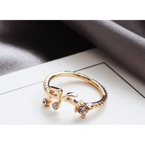 Note beat ring act the role of creative gift female net red personality joker water drill thread opening adjustable ring