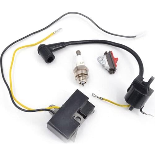 2 Parts Ignition Coil Module Kit Spark Plug Set for husqvarna 61 162 266 Jonsered 630 670 Chainsaw Old Type Ignition Coil Set