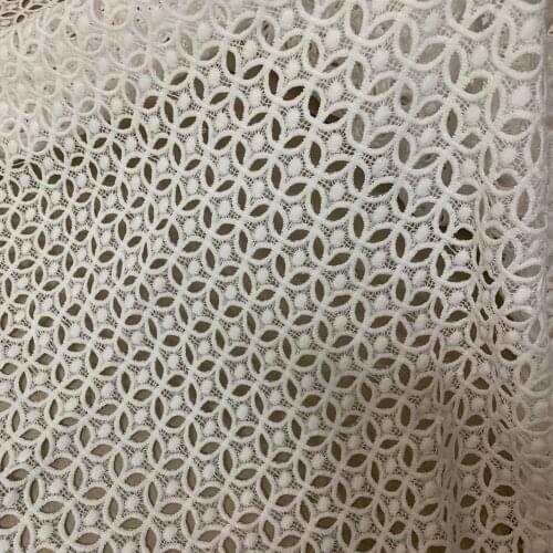 1yards Latest Nigerian Lace Fabrics For Wedding Dress High Quality White African Embroidery Guipure Milk Silk Cord Lace Fabrics