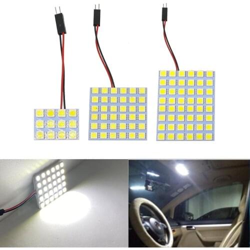 T10 W5W BA9S C5W Festoon 31mm 36mm 39mm 42mm 3 Adapters 12 36 48 SMD 5050 LED Reading Panel Lights Bulbs Car Interior Dome Lamp