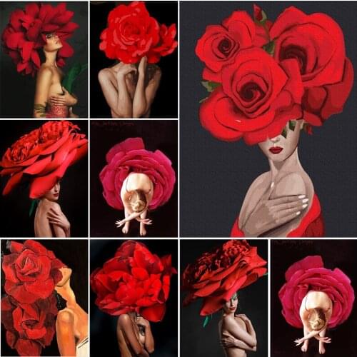 5D DIY Diamond Painting Embroidery Rose Sexy Girl Full Square/Round Drill Cross Stitch Kit Portrait Mosaic Rhinestone Home Decor