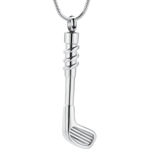 Golf Clubs Cremation Jewelry for Ashes Urn Necklace Keepsake Stainless Steel Memorial Pendant