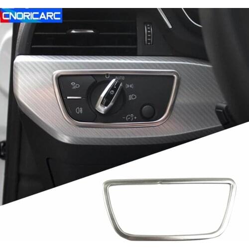 Car Styling Headlight Buttons Decoration Frame Trim For Audi A4 B9 2017-19 Headlamp Frame Decals Interior Accessories