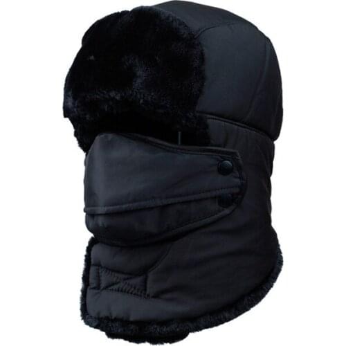 Mens Winter Outdoor Cold-proof Warm Cotton Hat Ear Protective Thunder Feng Hat Womens Autumn and Winter Cycling Windproof Hat