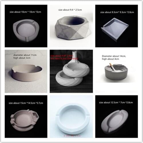 Cement Ashtray Molds Handmade Craft Cement cigarettes Holder Flower Pot Silicone Mold