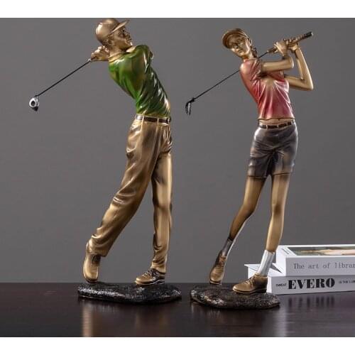 European Style Golf Sculpture Character Living Room TV Cabinet Wine Cabinet Decoration Ornament Home Decor Office Decor Figurine