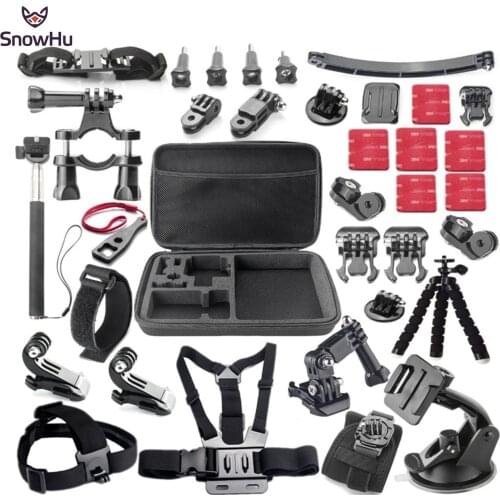 SnowHu for Gopro Hero 8 Accessories Selfie Monopod For go pro hero 9 8 7 6 5 5s 4 For Yi 4K For eken h9r sjcan sj7000 GS23