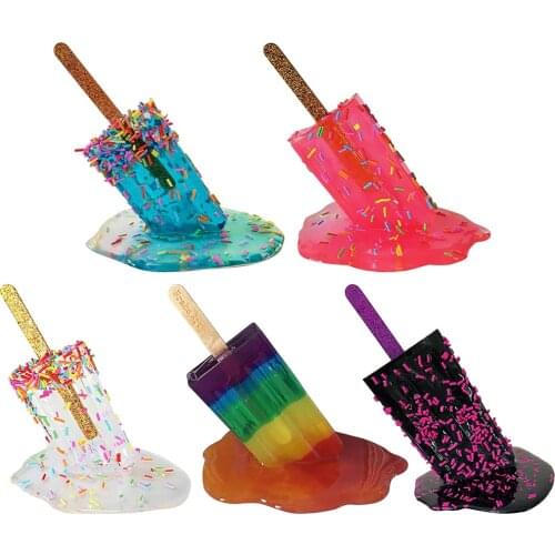 Melting Popsicle Sculpture Art Crafts Sculpture, Modern Home Decor Creative Kids Gifts Desktop Office Ornaments Decoration Tool