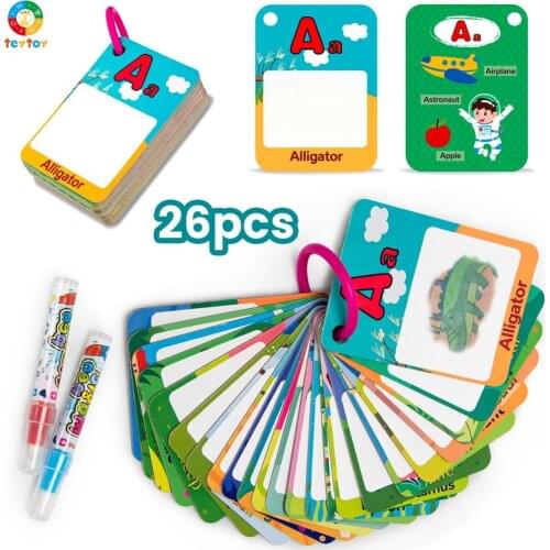 Teytoy ABC Alphabet Water Drawing Card for Children, Reusable Educational Colouring Doodle Board Flash Card Toys, Gifts for Kids