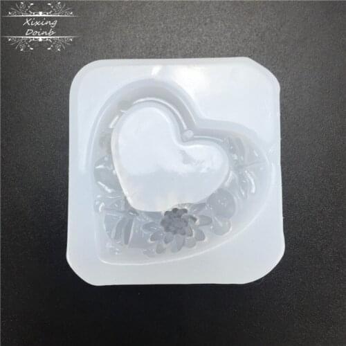 Heart shaped crystal pendant resin silicone mold soft candy cake decoration tool epoxy Jewelry Mold hand made Earrings