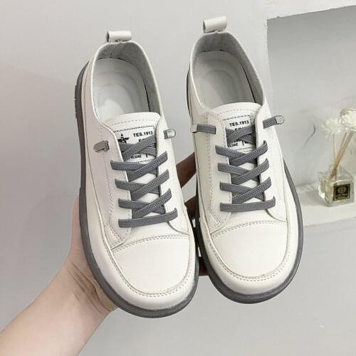 Hot New Fashion Womens Flat Shoes Casual Classic Solid Color PU Leather Shoes Womens Little White Shoes Sneakers Womens Shoes