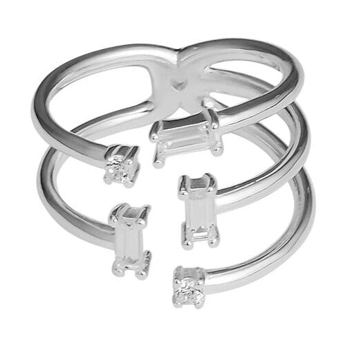 GPY Ring Shards Sparkling Rings Women Anel Feminino 100% 925 Jewelry Sterling Silver Anillos Mujer Wedding Bagues
