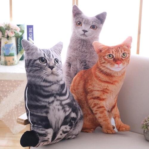 1pc 50cm Simulation Plush Cat Sleeping Pillows Soft Stuffed Animals Cushion Sofa Decor Cartoon Plush Toys for Children Kids Gift
