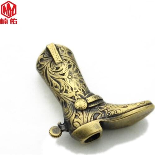 1PC Noble Boots Retro Brass Copper EDC Paracord Beads Lanyard Pendants Knife Beads Umbrella Rope Cord Necklace Bracelet Beads