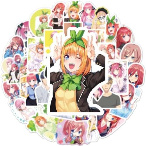 10 / 50PCS Cartoons Anime The Quintessential Quintuplets Graffiti Stickers Boy Refrigerator Mobile Phone Waterproof Girl Fun Toy