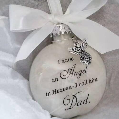 2021 Christmas Hanging Decoration Ball Pendants Angels In Heaven Decor Memorial Ornament Christmas Tree Hanging Ornament