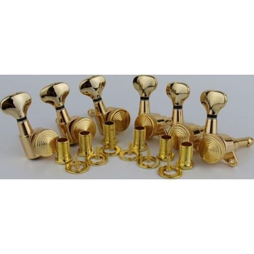 6 PCS Gold Guitar Locking Tuners Lock String Tuning Key Pegs Machine Heads for Electric Guitars