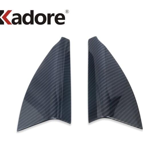 Car Interior Accessories For Hyundai Tucson 2019 2020 Carbon Fiber Inner Window A Pillar Cover Trim Triangle Trims Sticker 2pcs