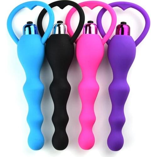 50pcs/lot 10 Speeds Silicone 4 Colors Anal Plug Butt Vagina Tease Massager Trainer Sex Toy Products For Men Women Couples GS0225
