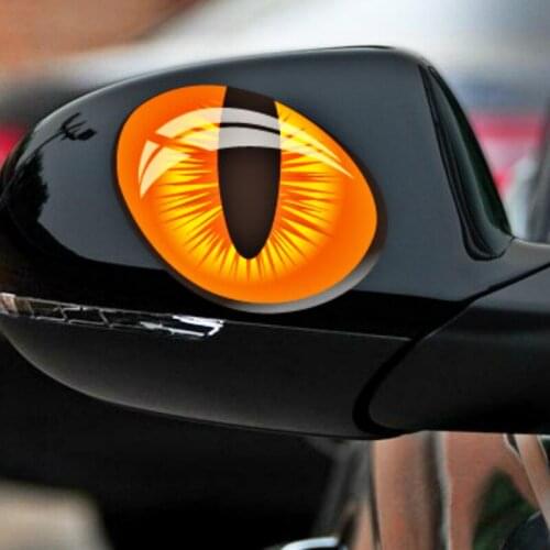 Etie 2 X Car Accessories Reality Cat Eye Car Rearview Mirror Window Sticker and Decal for Ford Focuse Volkswangen Polo Golf Bmw